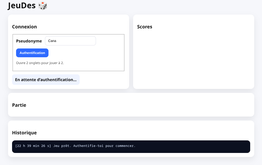 Aperçu du projet JeuDes